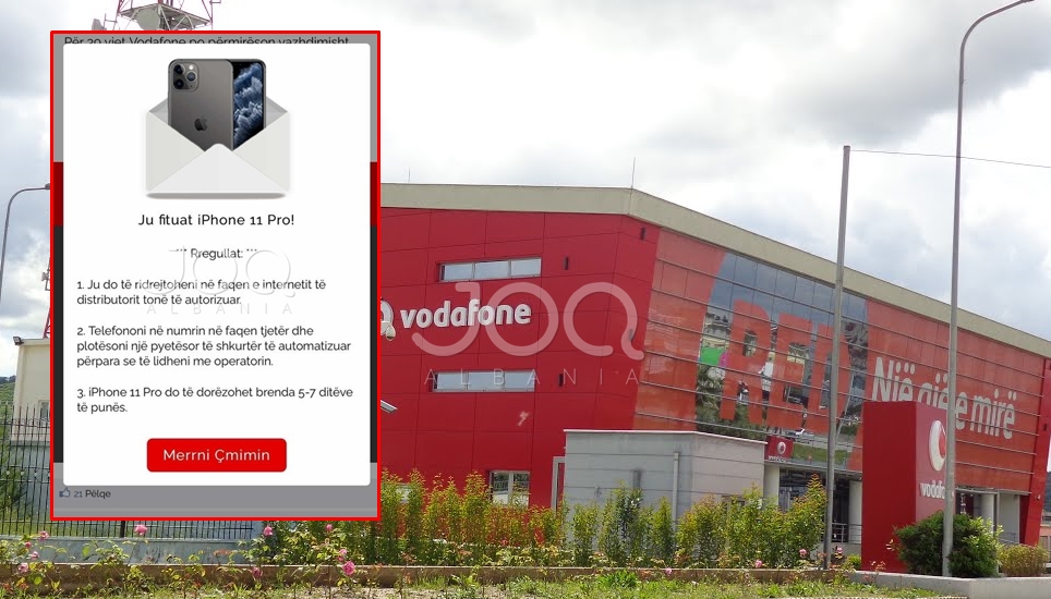 Tjetër mashtrim nga Vodafone: “Keni fituar Iphone 11 pro, tërhiqni dhuratën duke telefonuar numrin, bilanci ju zerohet”