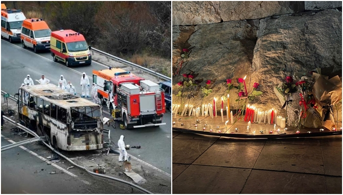 Homazhe në Sheshin Skënderbej/ Lule dhe qirinj në nder të viktimave të aksidentit në Bullgari