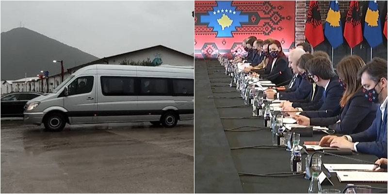 Mbledhja e dy qeverive/ Ministrat e Kosovës erdhën me furgon në Elbasan