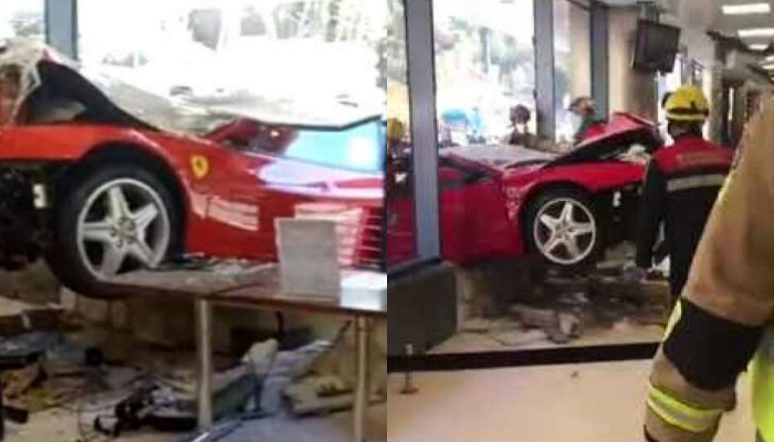 Bëri “copë” Ferrarin, 82-vjeçari humb kontrollin dhe futet në qendrën tregtare me supermakinën