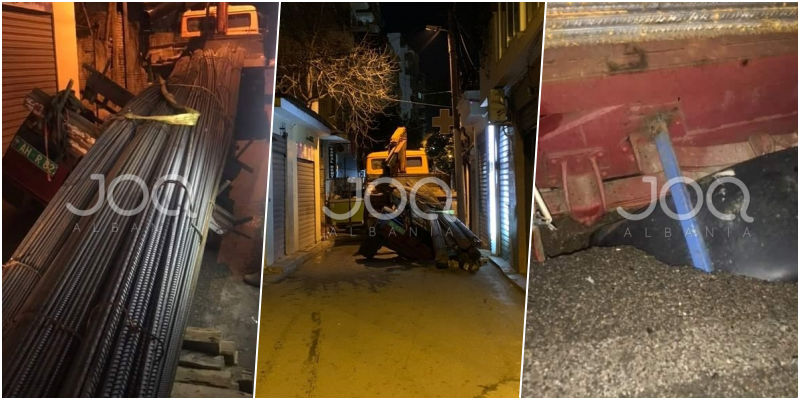 Tiranë/ Kamionët e Erion Veliajt çajnë asfaltin dhe tubacionet, qytetarët: Kemi 24 orë pa ujë