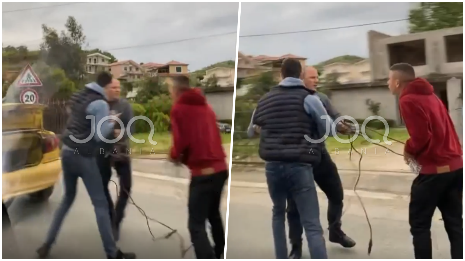 Aksident në Maminas, shoferët dalin nga makina për të rrahur njëri-tjetrin