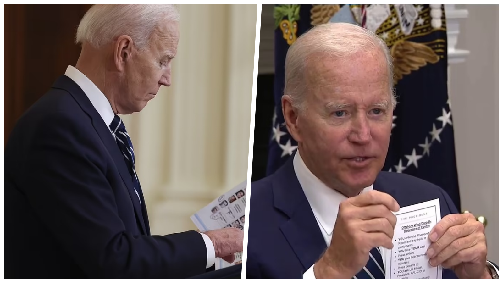 Joe Biden zbulon letrën me udhëzime, dikush i shkruan çfarë të bëjë: Ulu tek karrigia, thuaj përshëndetje!