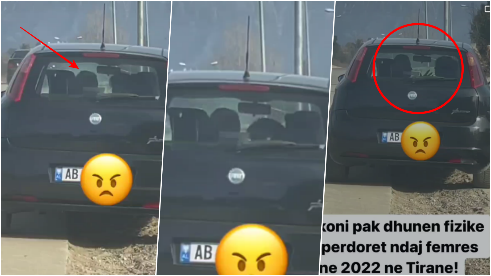 Pamje të rënda nga Tirana/ Burri godet me grushta dhe kap prej flokësh gruan brenda makinës