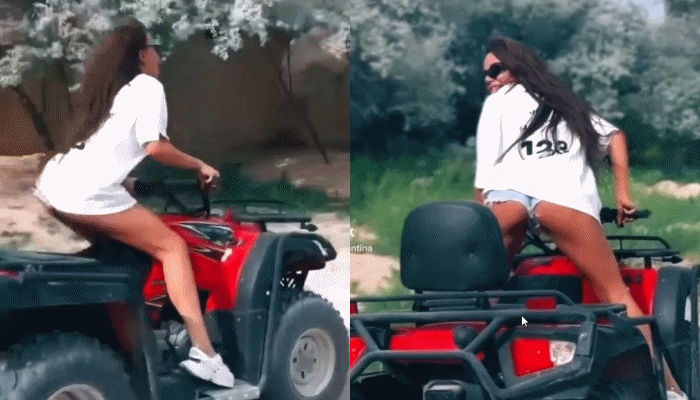 ‘Tërbohet’ Tayna sipër motorit, tund të pasmet lart e poshtë