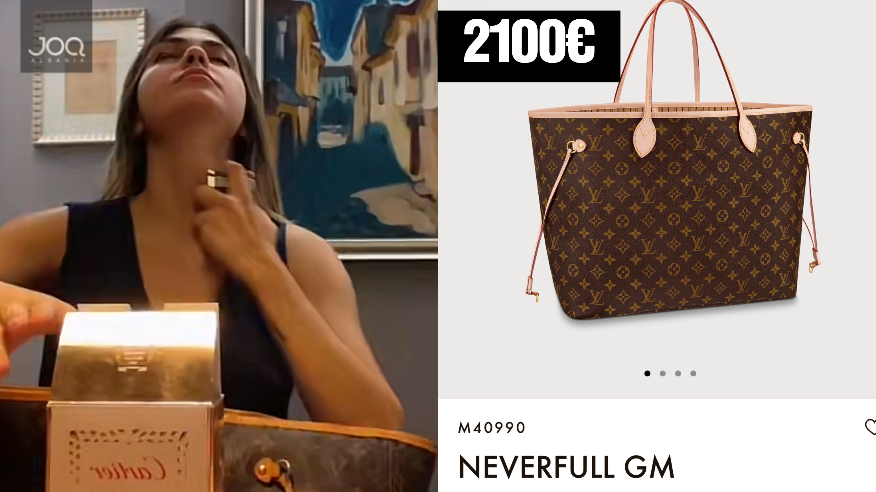 Vajza e Niko Peleshit reklamon çantën Louis Vuitton 2000€