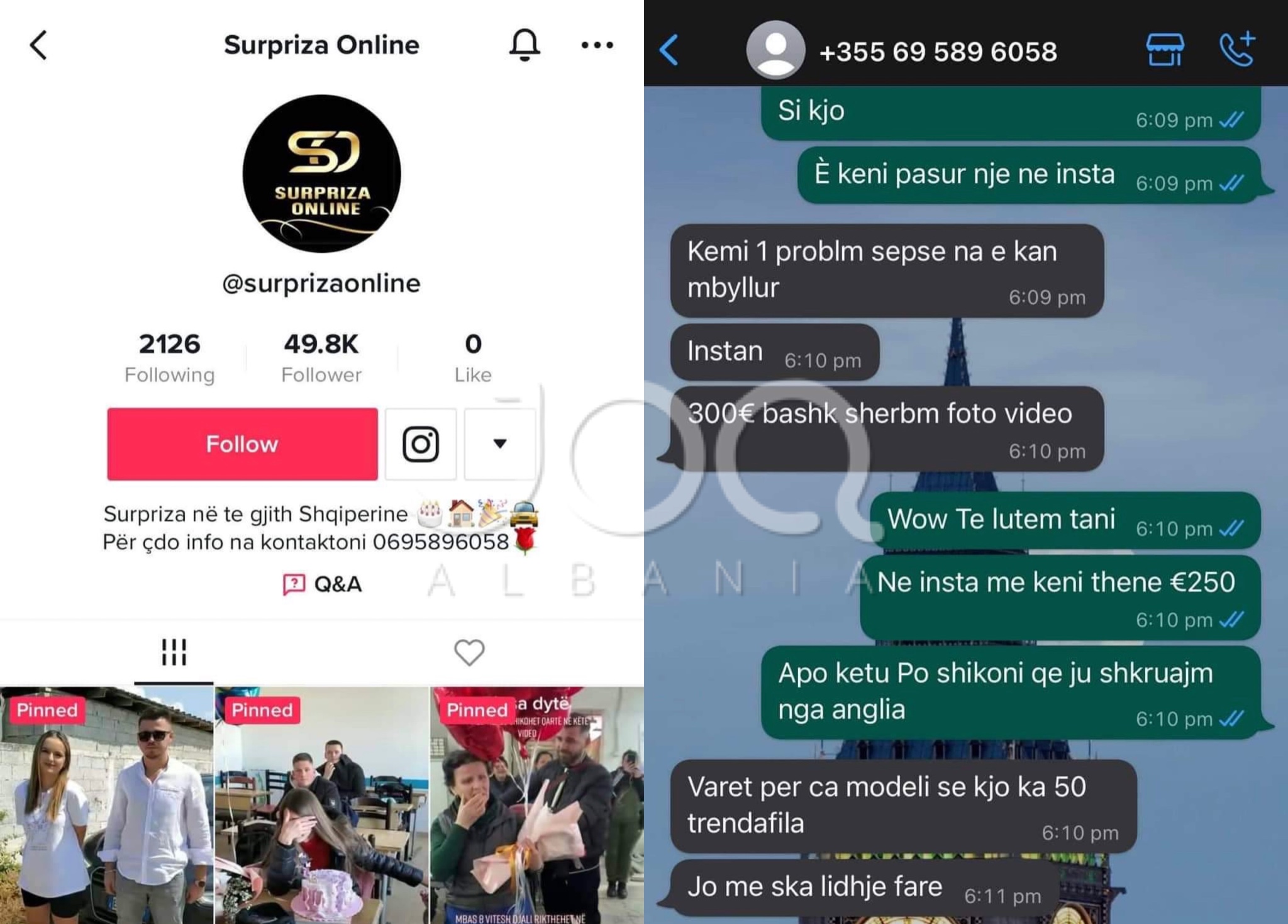 Qytetarja denoncon faqen online: Më thanë 250€ për një surprizë, sa e panë që jam në Angli e bënë 300€