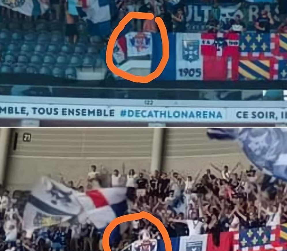 Serbët provokojnë sërish – shfaqin hartën e Kosovës nën flamurin serb në ndeshjen Lille – Auxerre
