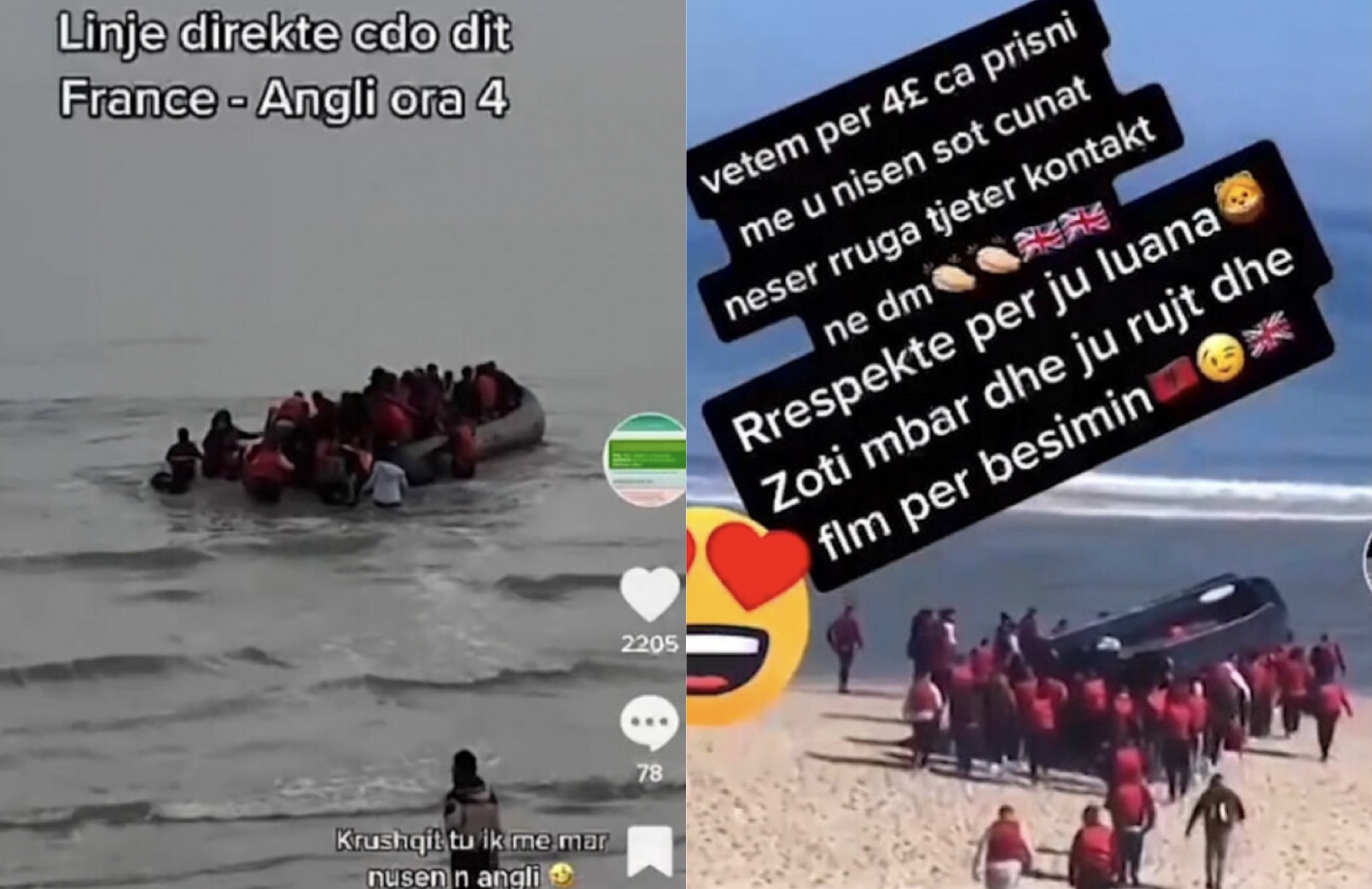 Shqiptarët reklamojnë kalimin me gomone në TikTok, rrjeti social fshin dhe bllokon llogaritë e tyre