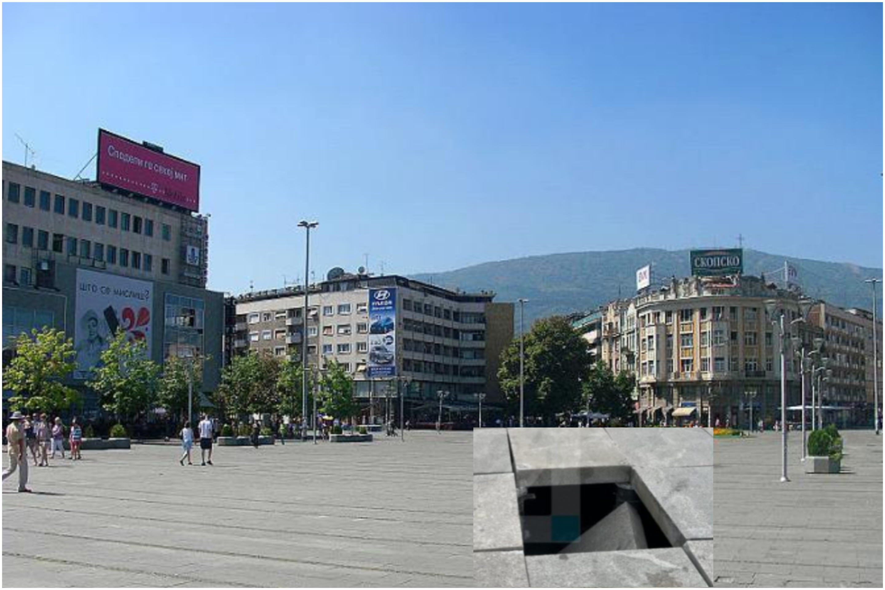 Sërish hapet vrimë në sheshin “Maqedonia” në Shkup