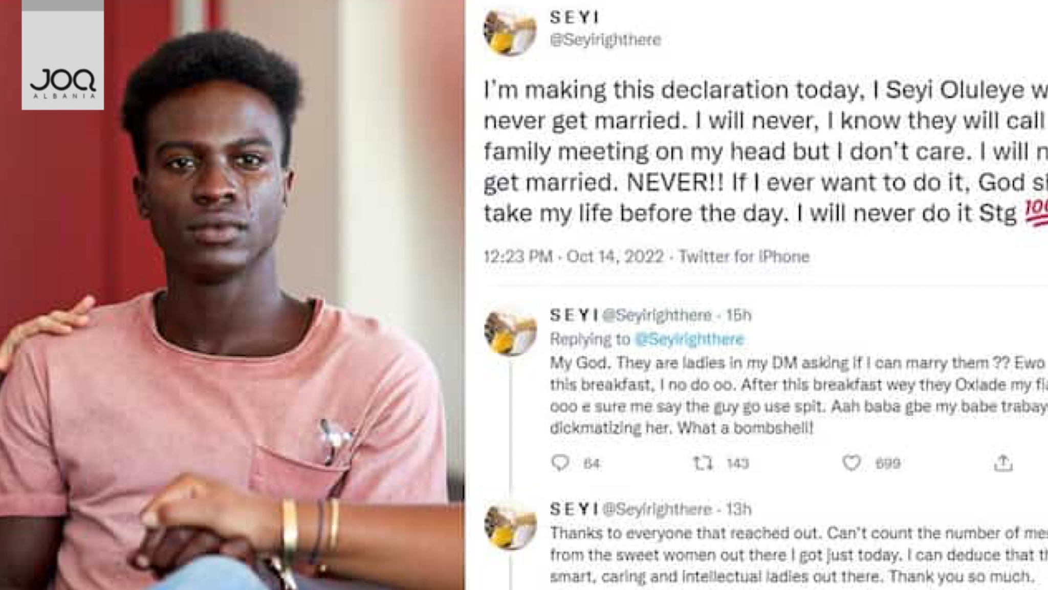 Nigerianin e tradhton e fejuara para dasme: Zoti të më marrë jetën nëse më shkon më mendja për martesë!