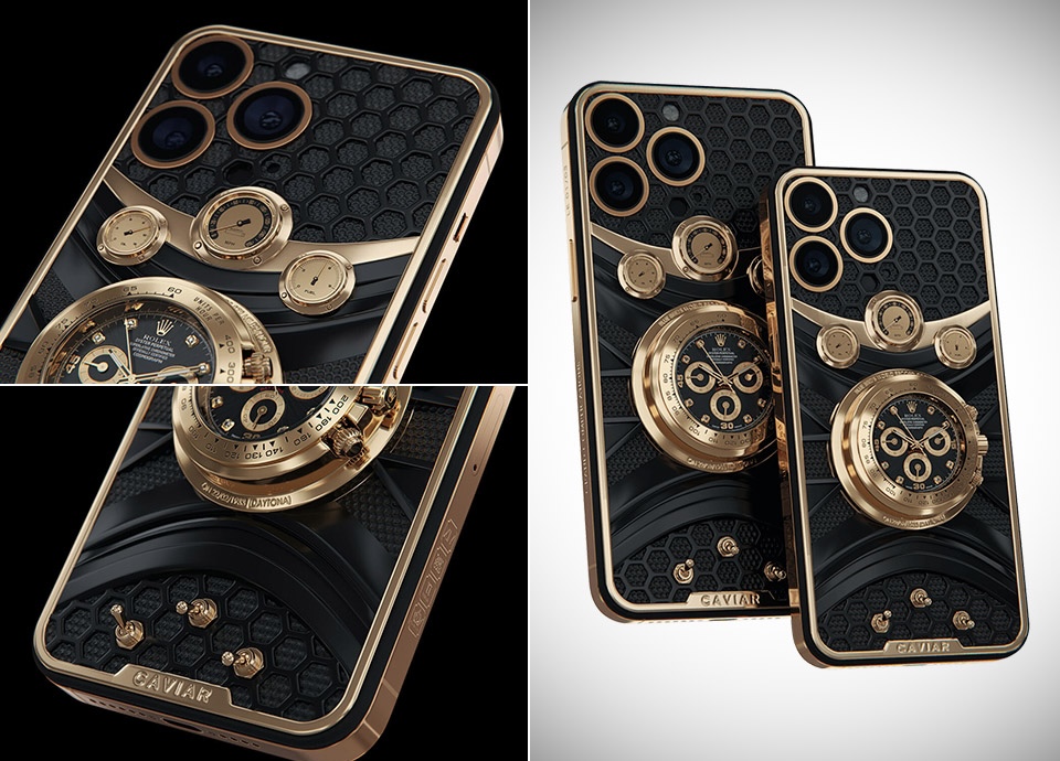 Krijohet versioni i ri i iPhone 14 Pro Max, ka një orë Rolex Daytona me 8 diamante dhe ar të verdhë