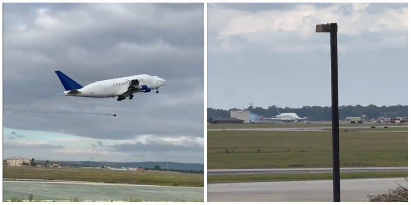 VIDEO/ Avionit Boeing 747 i këputet goma në nisje, momenti i uljes në SHBA
