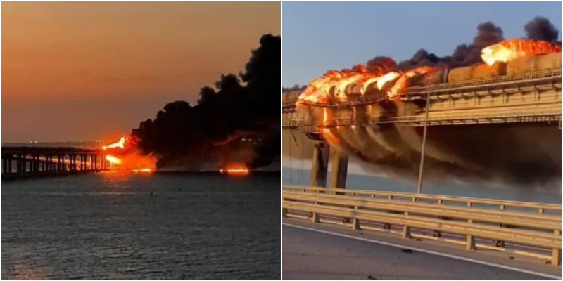 Shpërthim i fuqishëm në urën që lidh Krimenë me Rusinë, u ndërtua nga Putin