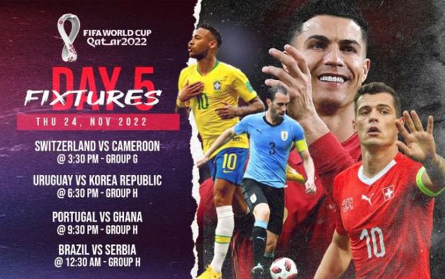 Në fushë Zvicra e shqiptarëve, Brazili dhe Portugalia/ Ja ndeshjet e sotme të Botërorit