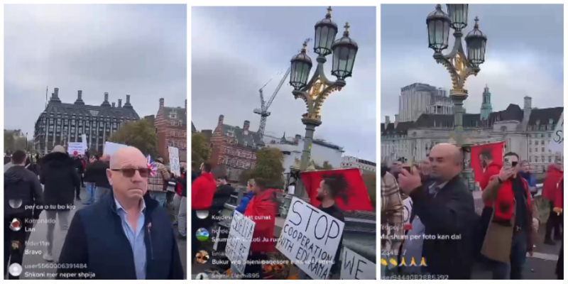 VIDEO/ Këngë patriotike në sfond dhe pankarta “pikante”, nis protesta e shqiptarëve në Londër