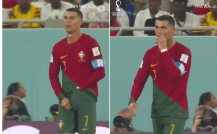 Çfarë nxorri nga mbathjet Ronaldo dhe e futi në gojë?