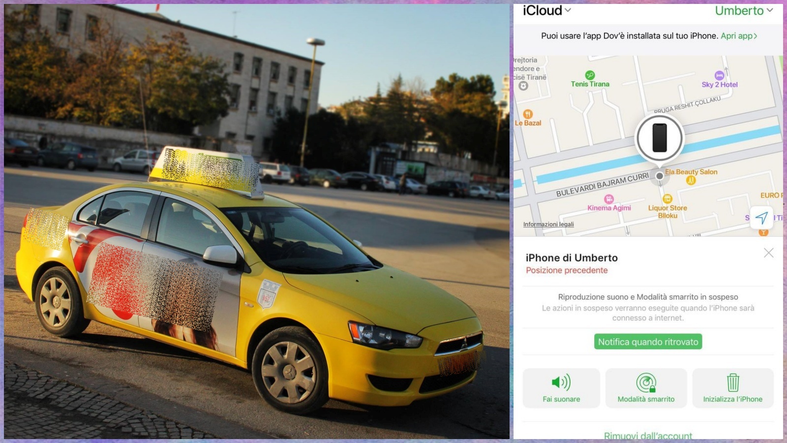 Turisti italian harron telefonin tek taksia në Tiranë, i kërkon taksistit t’ia kthejë