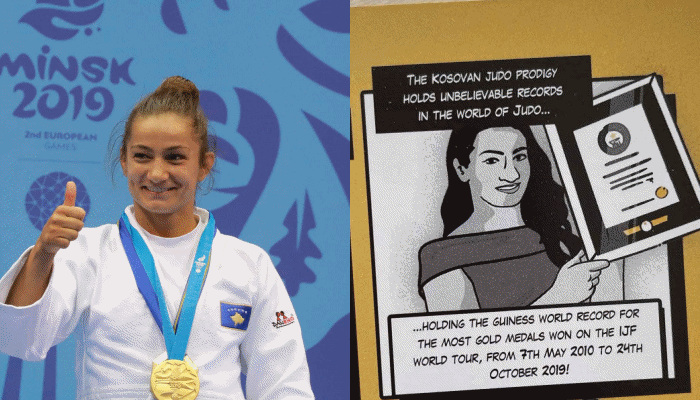Me 18 medalje ari, shqiptarja Majlinda Kelmendi futet në librin “Guiness’