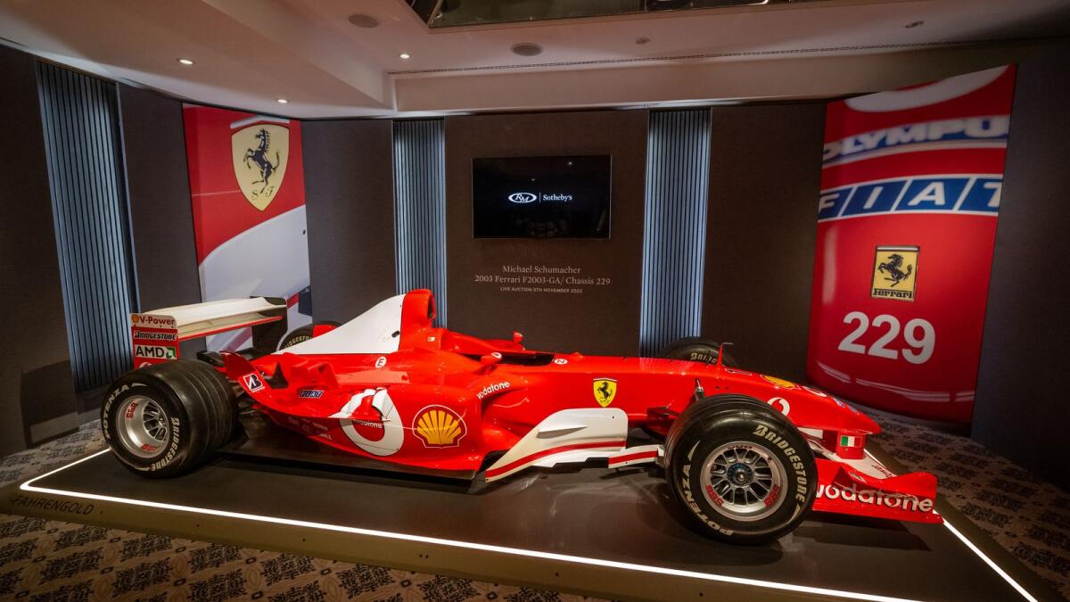 Çmim marramendës! Shitet për 13.2 milionë $ Ferrari i Schumacher në 2003