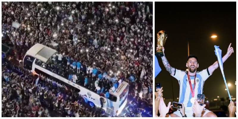 VIDEO/ Kampionët kthehen në Argjentinë, tifozë pafund presin Messin me shokë në aeroport