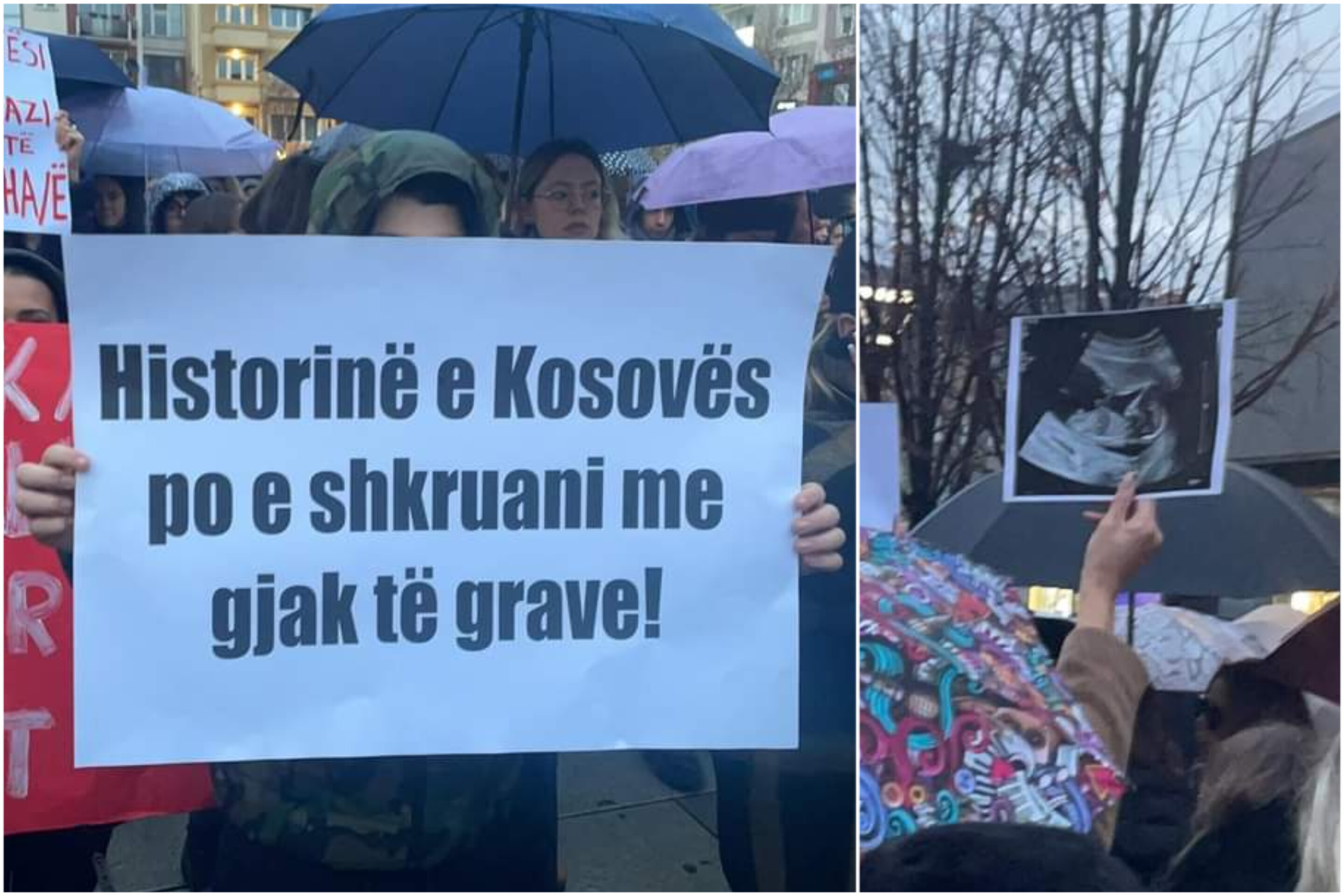 “Historinë e Kosovës po e shkruani me gjak të grave”, pamje nga protesta për gruan shtatzënë që u vra