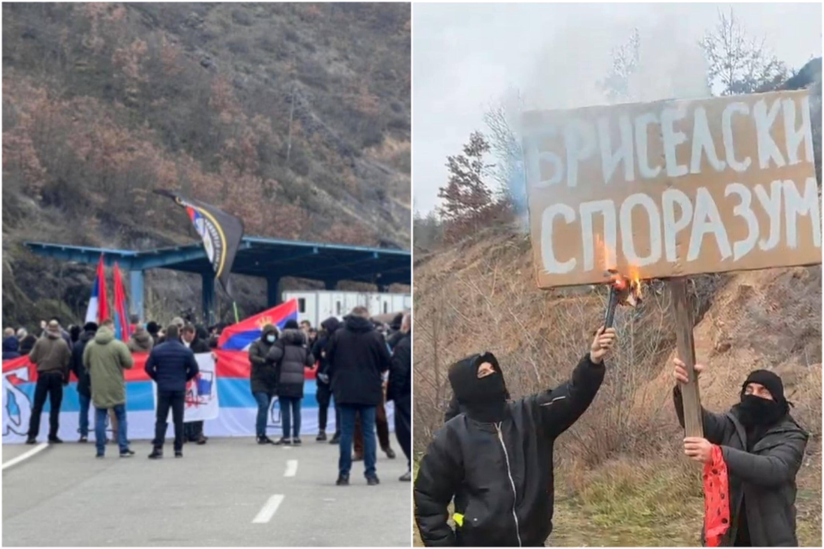 Nis protesta e serbëve në afërsi të kufirit në Jarinjë