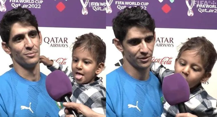 Portieri i Marokut po intervistohej nga FIFA, djali i tij ngatërron mikrofonin me një akullore