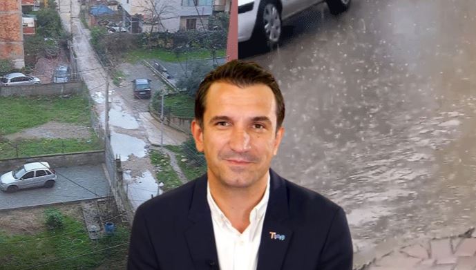 PAMJE/ Rrugët në Tiranë pushtohen nga uji llum në pak minuta shi, banorët ankohen për Veliajn dhe mungesën e kanalizimeve