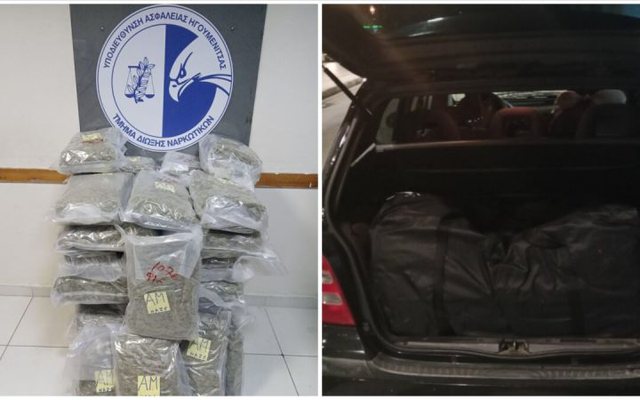 Shoferi shqiptar në Igumenicë kapet me 35 kg marijuanë