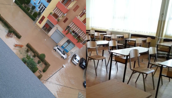 Reshje shiu dhe përmbytje, pezullohet mësimi në 56 shkolla në vend
