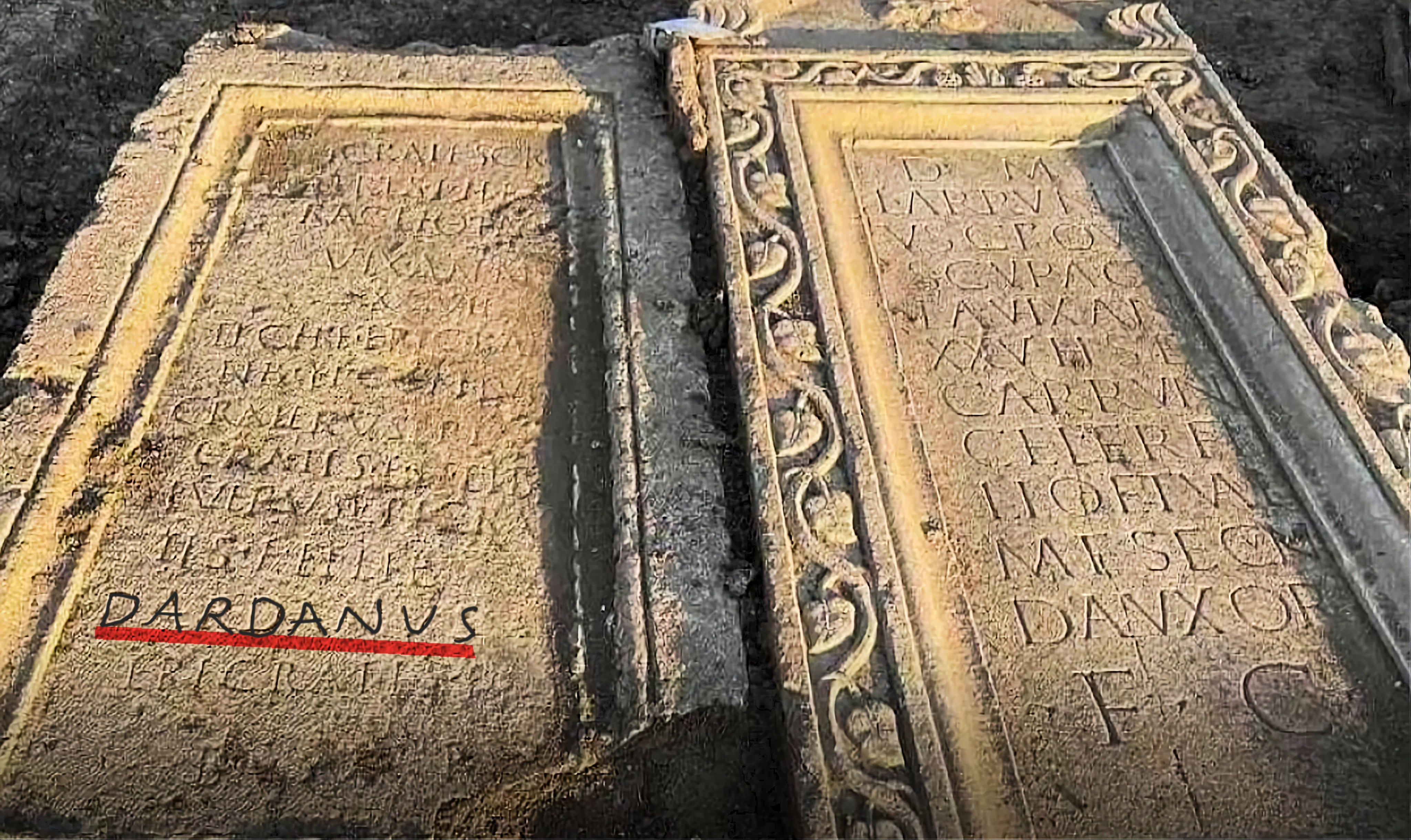 Një pllakë me mbishkrimin “Dardanus” gjendet në Shkup, hiqet për t’i hapur rrugën ndërtimit të një pallati