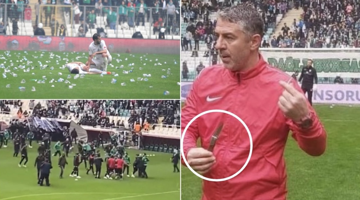 Pas lodrave, në stadiumin në Turqi hidhen thika, plumba dhe fishekzjarre ndaj lojtarëve