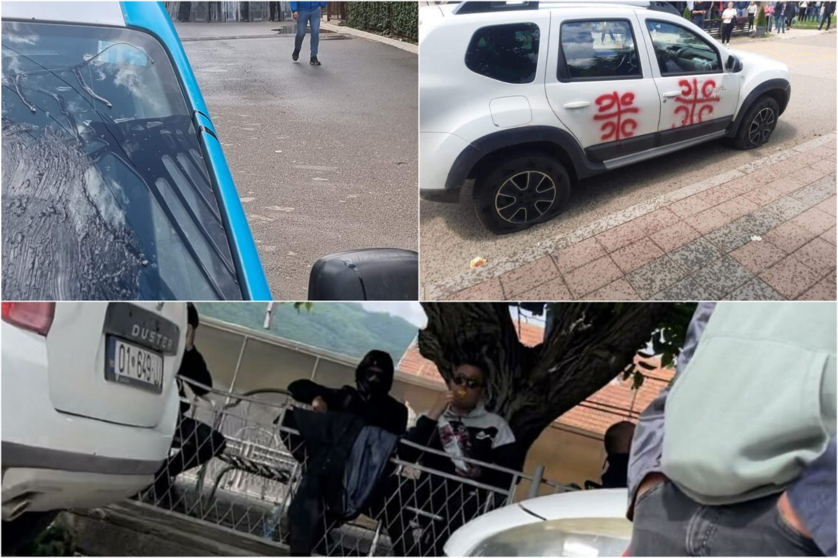 Sulmohen gazetarët në veri, veturave u vendosen grafite me simbolin “C”
