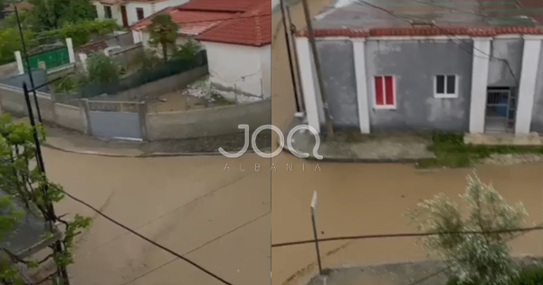 Moti i paqëndrueshëm përmbyt Kuçovën, uji vërshon në rrugë