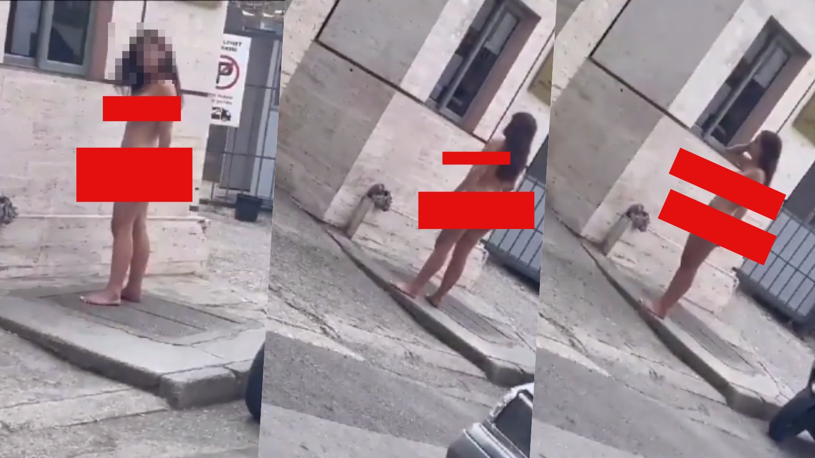 Vajza kolumbiane proteston nudo në Prokurorinë e Tiranës