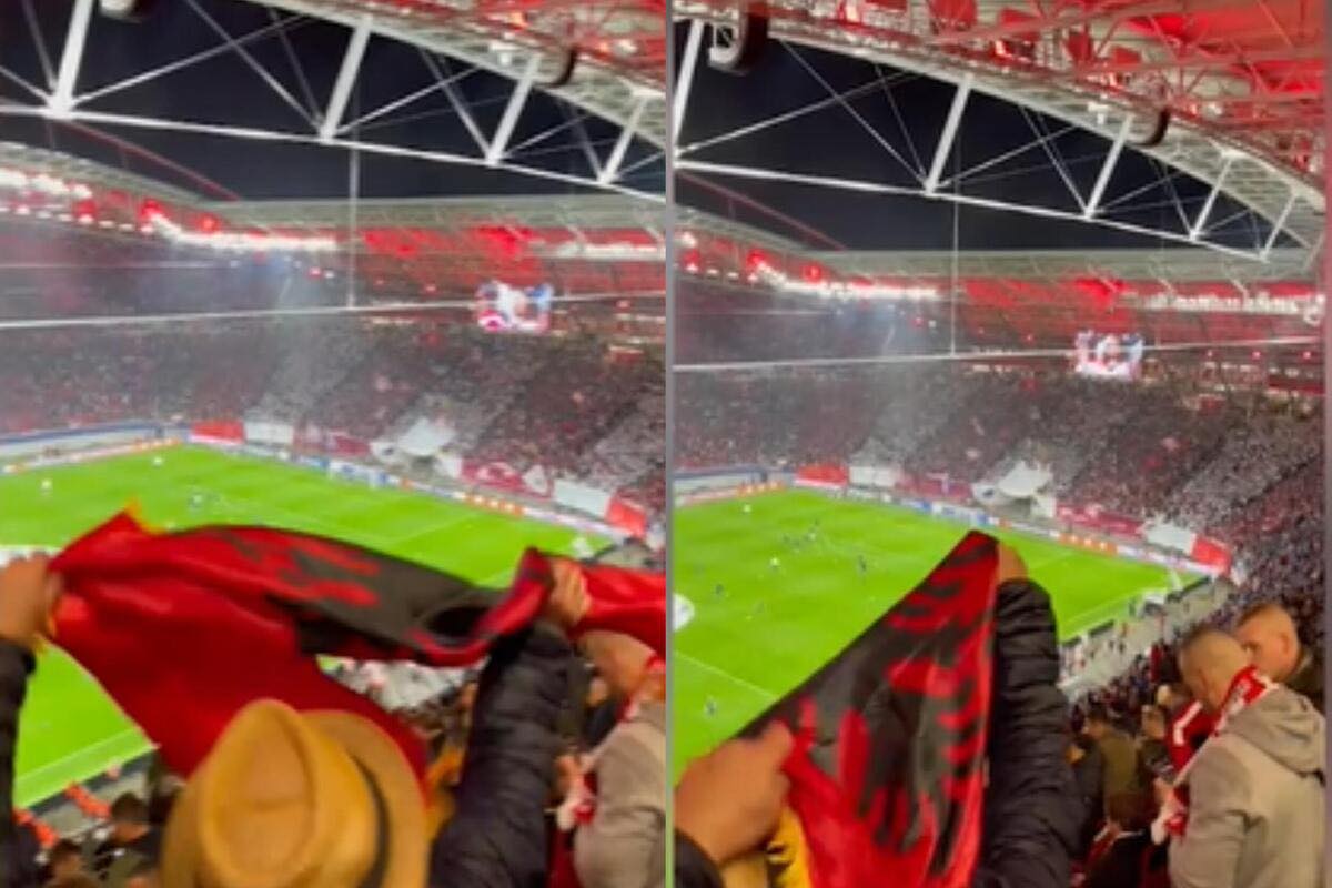 Shqiptari tërbon serbët me flamurin kuqezi në ndeshjen e UCL, ata e quajnë provokim