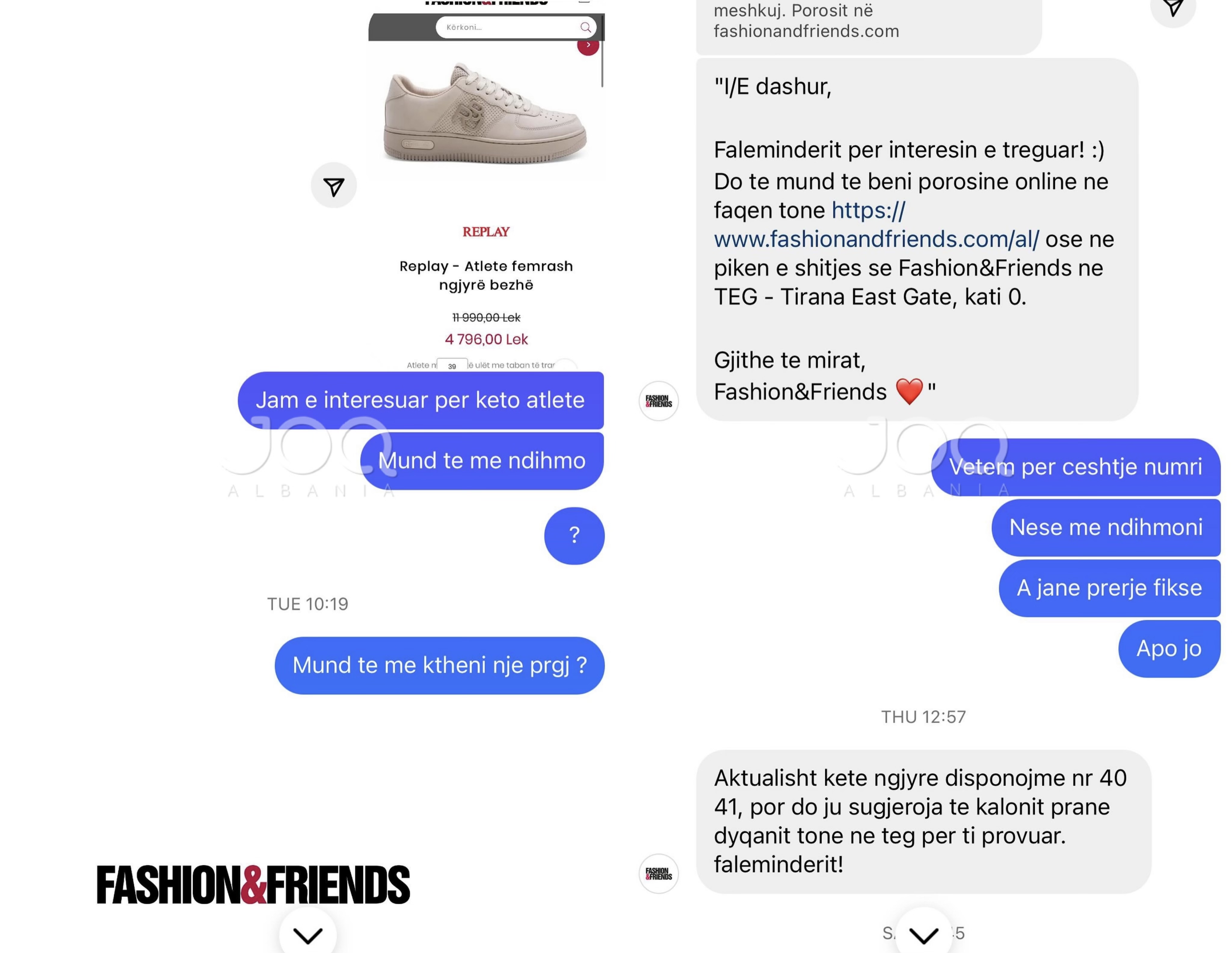 “Fashion & Friends nuk më kthejnë përgjigje për atletet e blera”, dyqani: Numri ka patur probleme