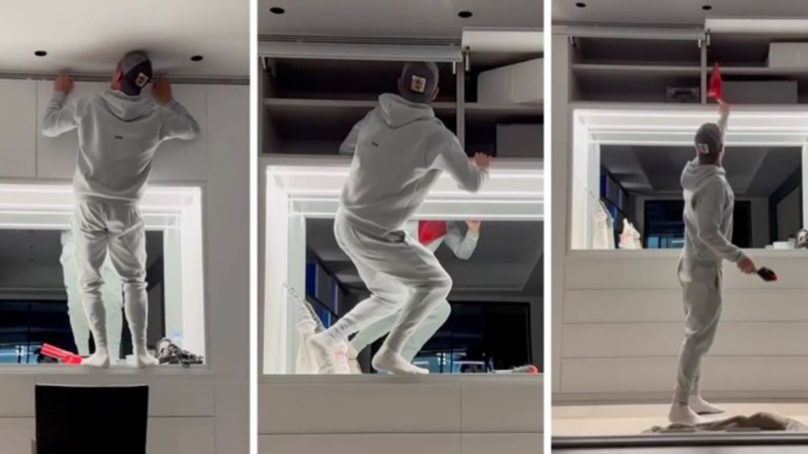 Mesfushorit gjerman i hyn miu në shtëpi, reagimi i tij është epik