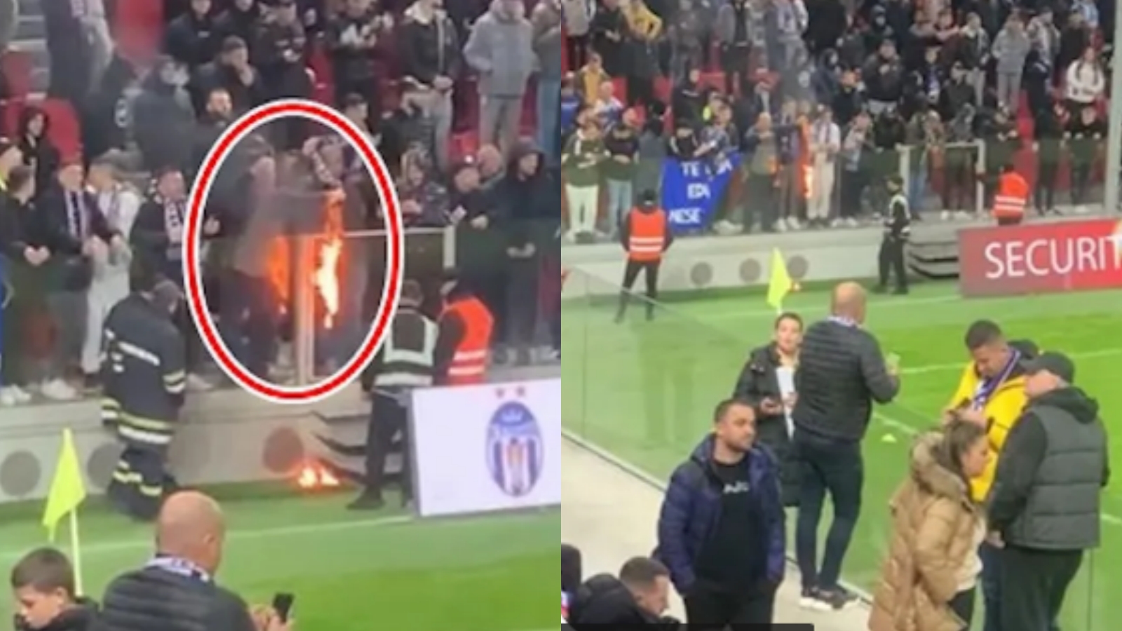 Provokime në “Air Albania”/ Tifozi i Tiranës djeg shallin e Partizanit