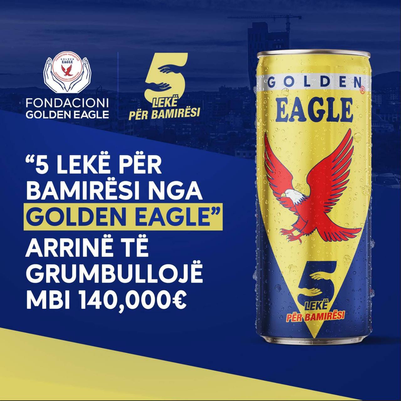 “5 lekë për Bamirësi nga Golden Eagle” arrinë të grumbullojë 140,000 euro!