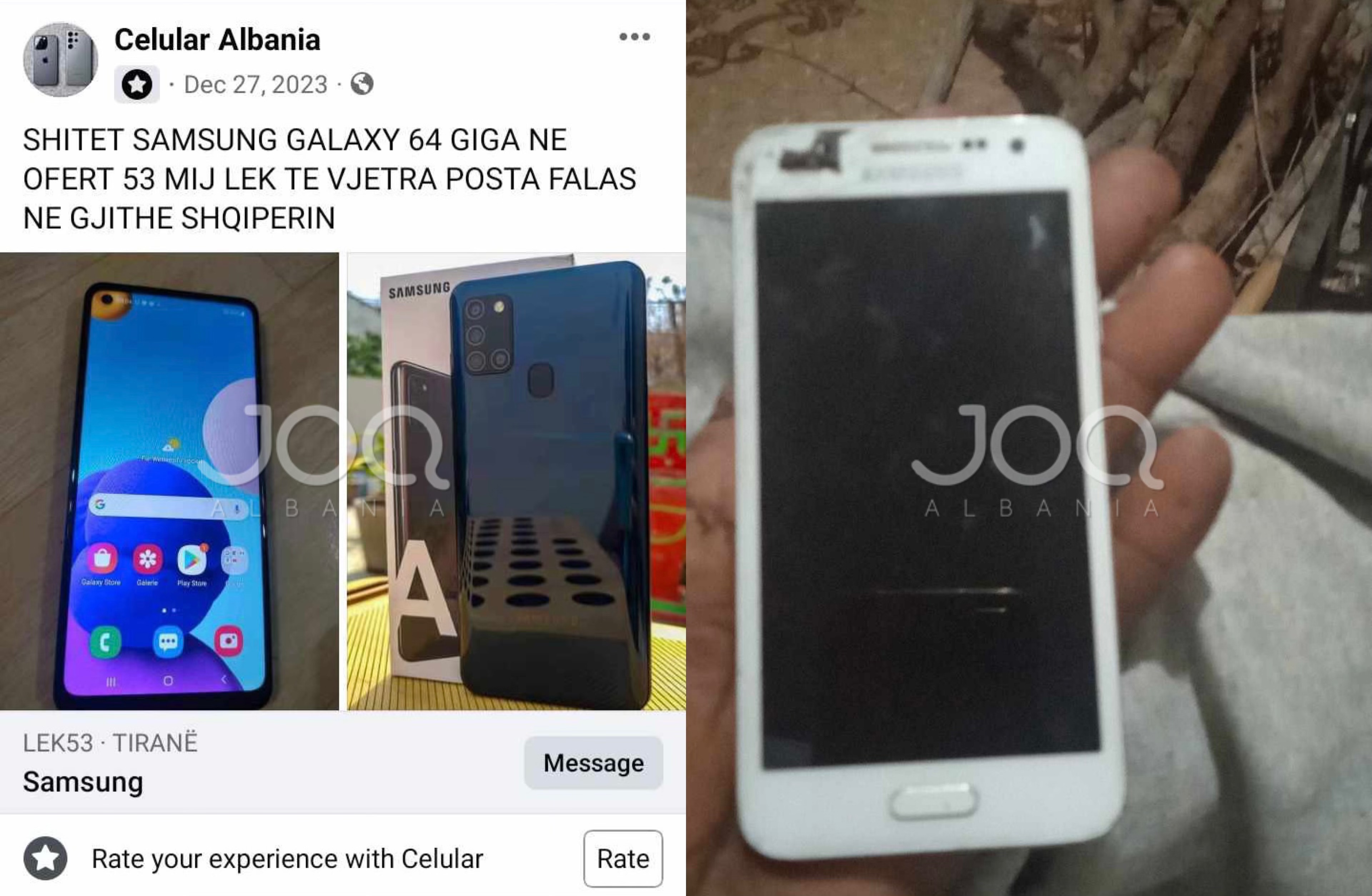 Bleu celular Samsung në Facebook, qytetarit ia sjellin të thyer