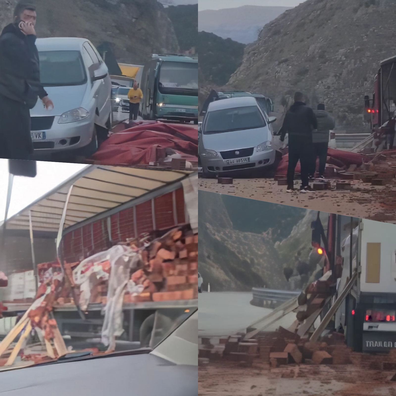Tjetër aksident në aksin Kardhiq – Delvinë/ Tullat  e një kamioni bien në rrugë
