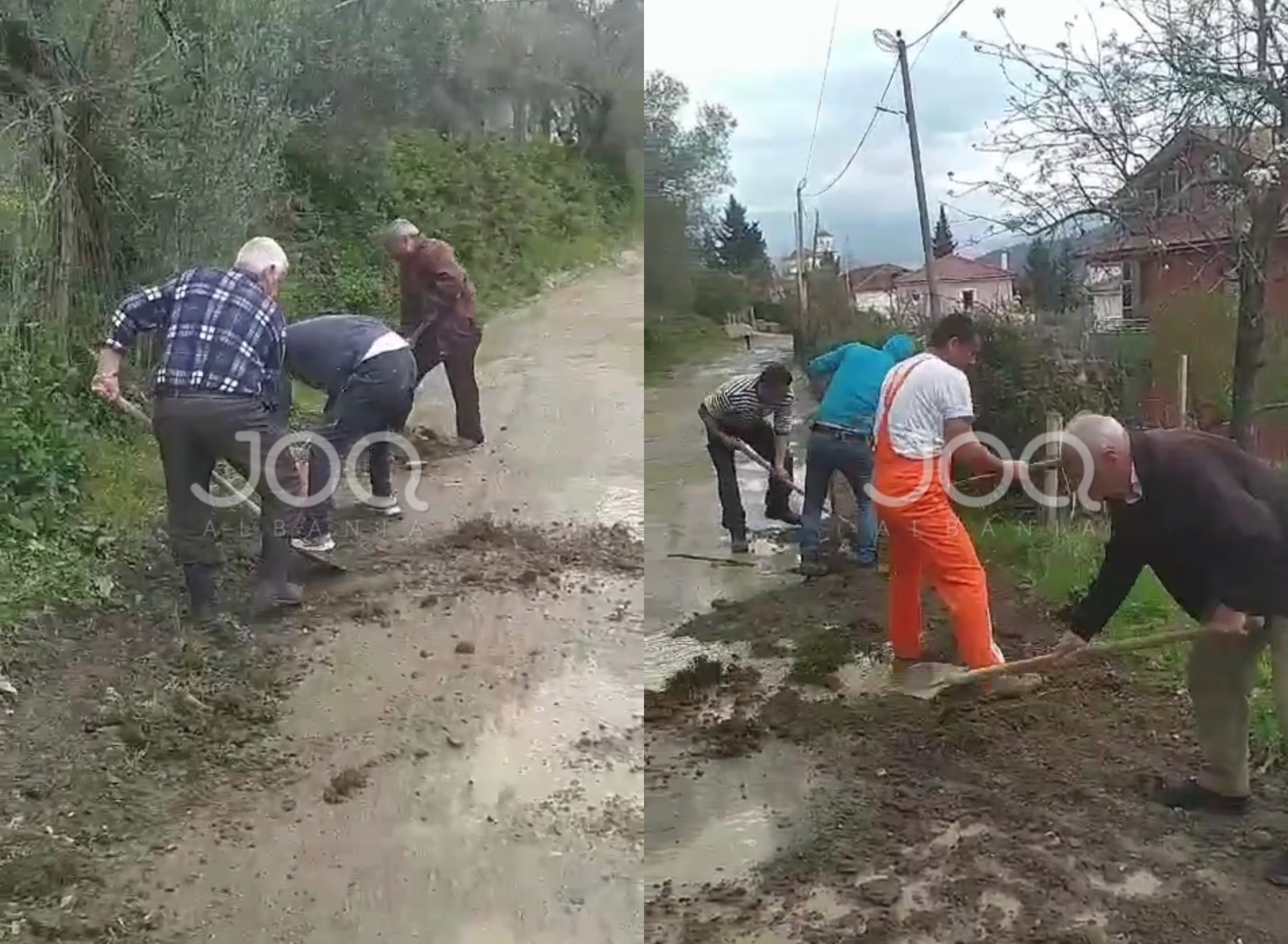Kryetari i ka harruar, qytetarët e Elbasanit rregullojnë vetë rrugën e fshatit