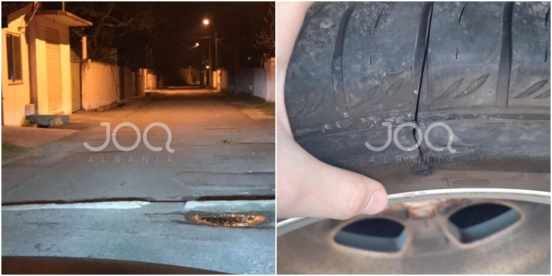 Qytetari çan gomën e makinës nga bordurat e rrugës: I kanë vendosur vetë banorët
