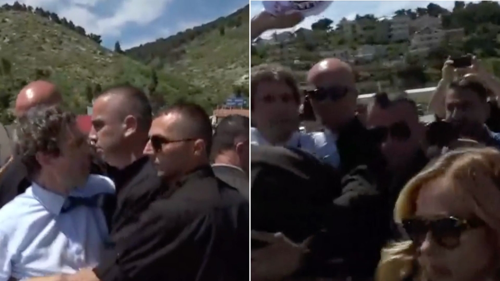 Deputeti italian përplaset me rojet shqiptare dhe Giorgia Melonin në Shëngjin