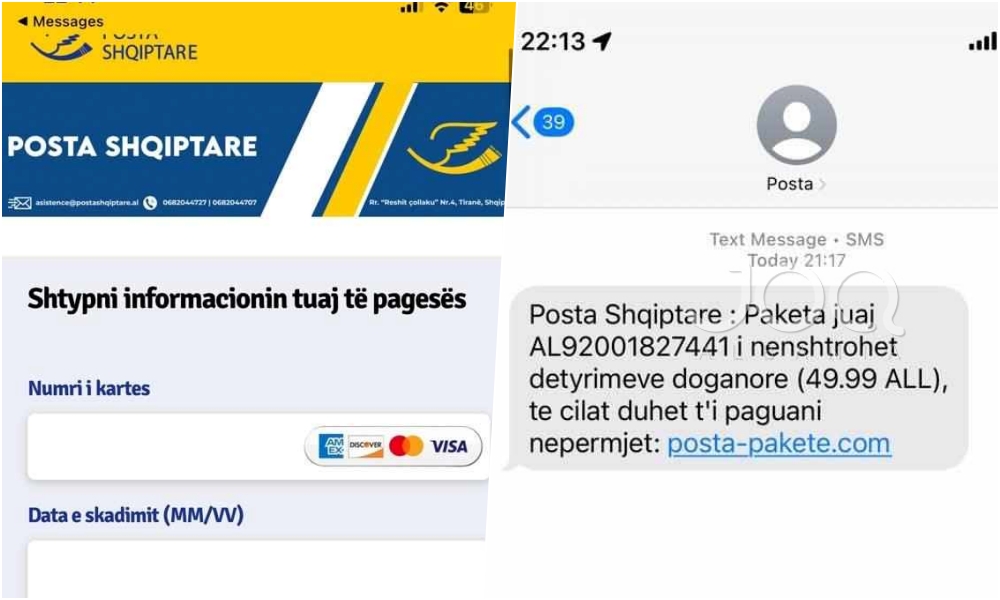 Skema: SMS e rreme me emrin e Postës Shqiptare që synon vjedhjen e të dhënave bankare