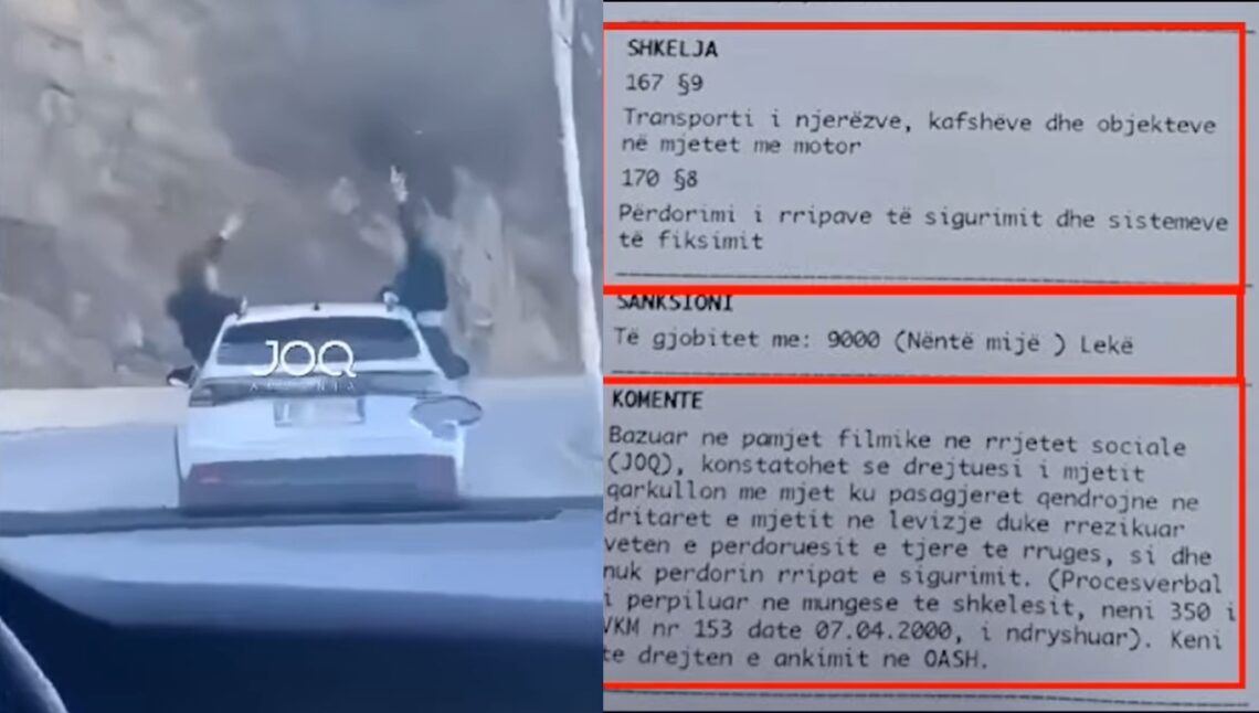 Kishin dalë në dritare teksa makina po lëvizte, policia e Korçës gjobit shoferin