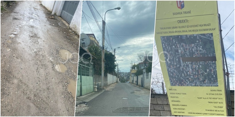 Bashkia e Tiranës gërmon gropa në rrugën te Fresku dhe braktis punimet prej nëntorit