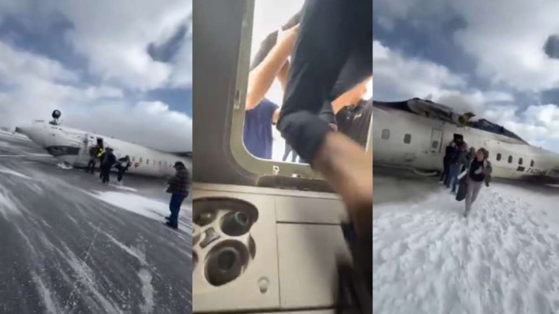Momenti i rrëzimit të avionit në Toronto, në bord ishin 80 pasagjerë